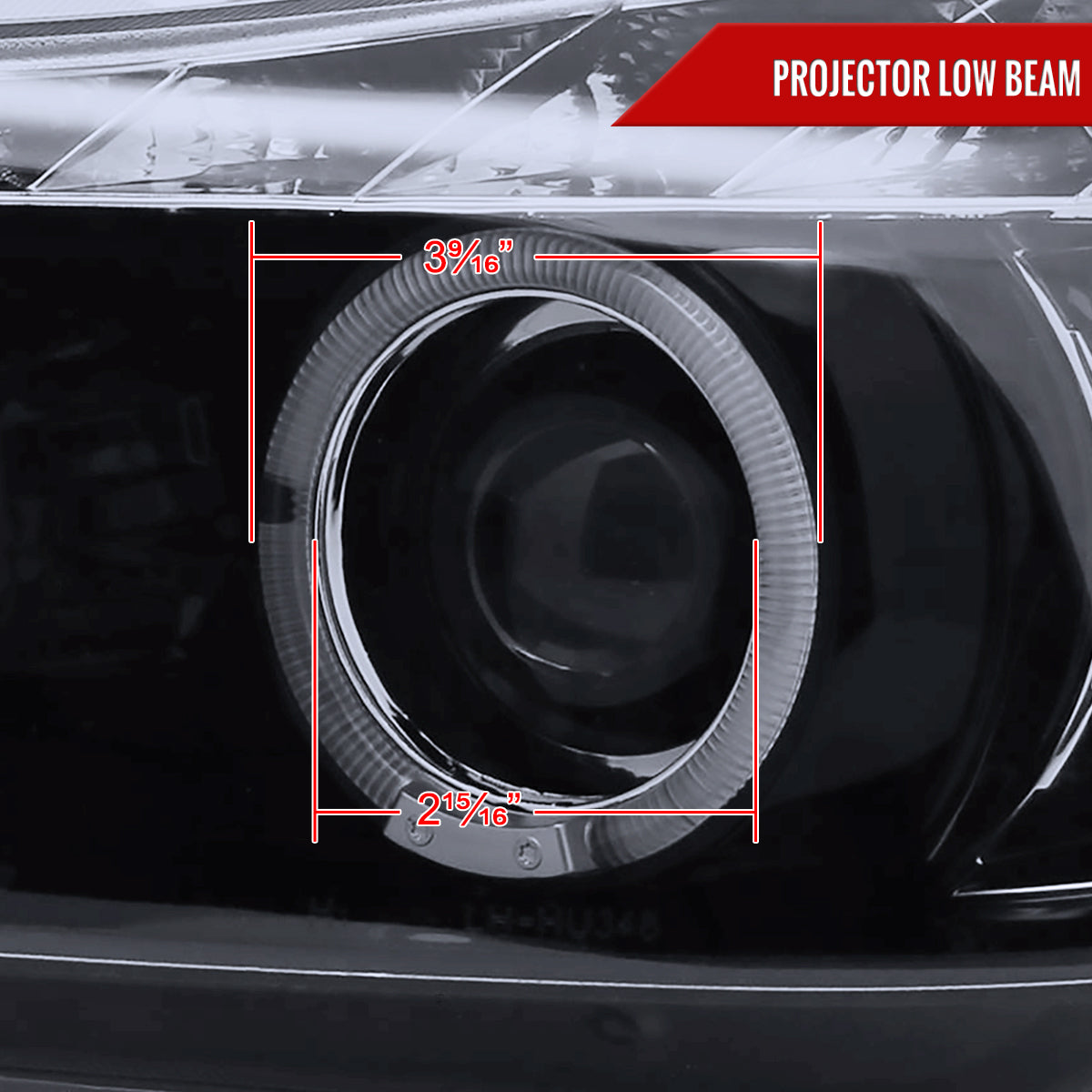 2006-2008 BMW E90 3 Series Sedan Dual Halo Projector Headlights w/ LED Light Strip (Glossy Black Housing/Smoked Lens)