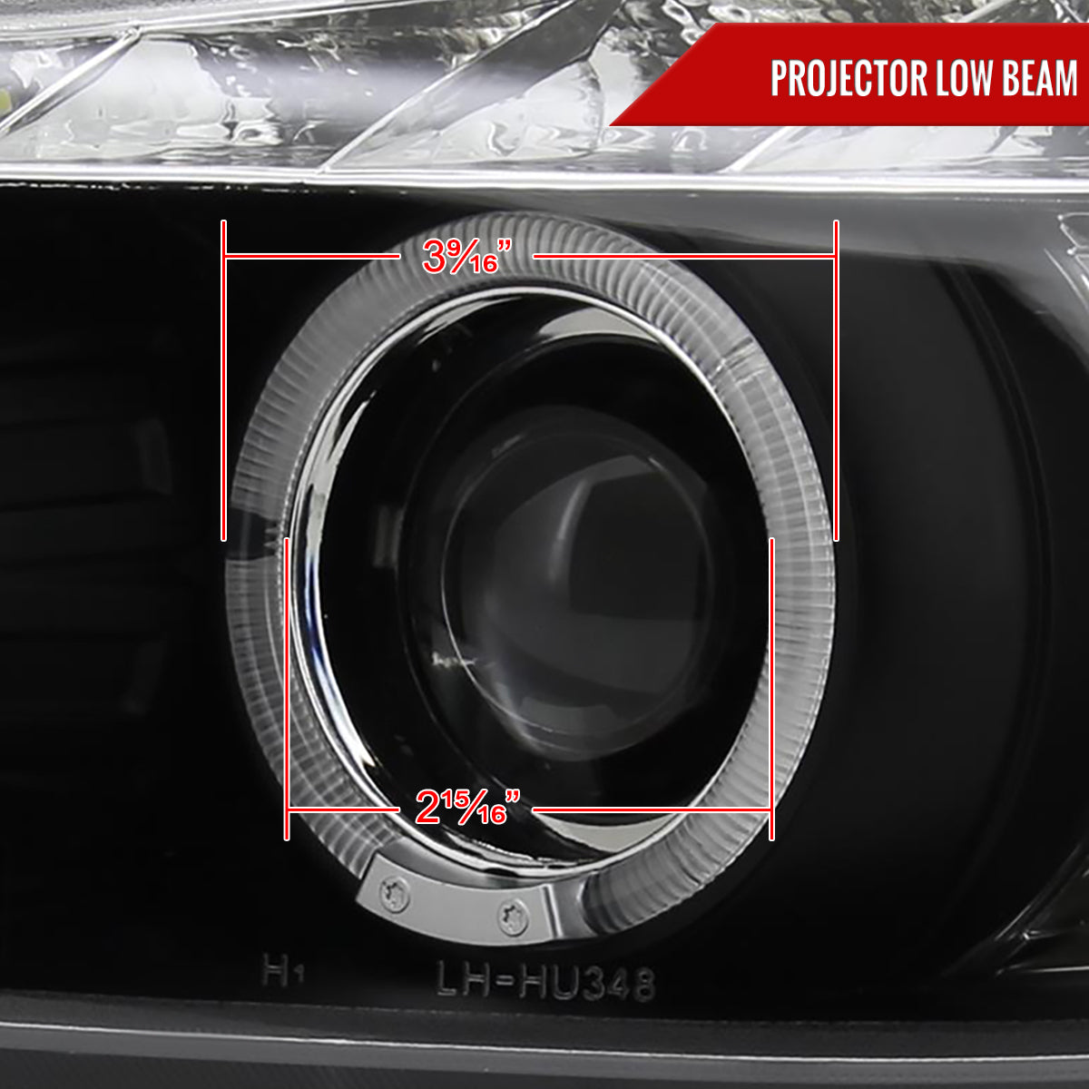 2006-2008 BMW E90 3 Series Sedan Dual Halo Projector Headlights w/ LED Light Strip (Matte Black Housing/Clear Lens)