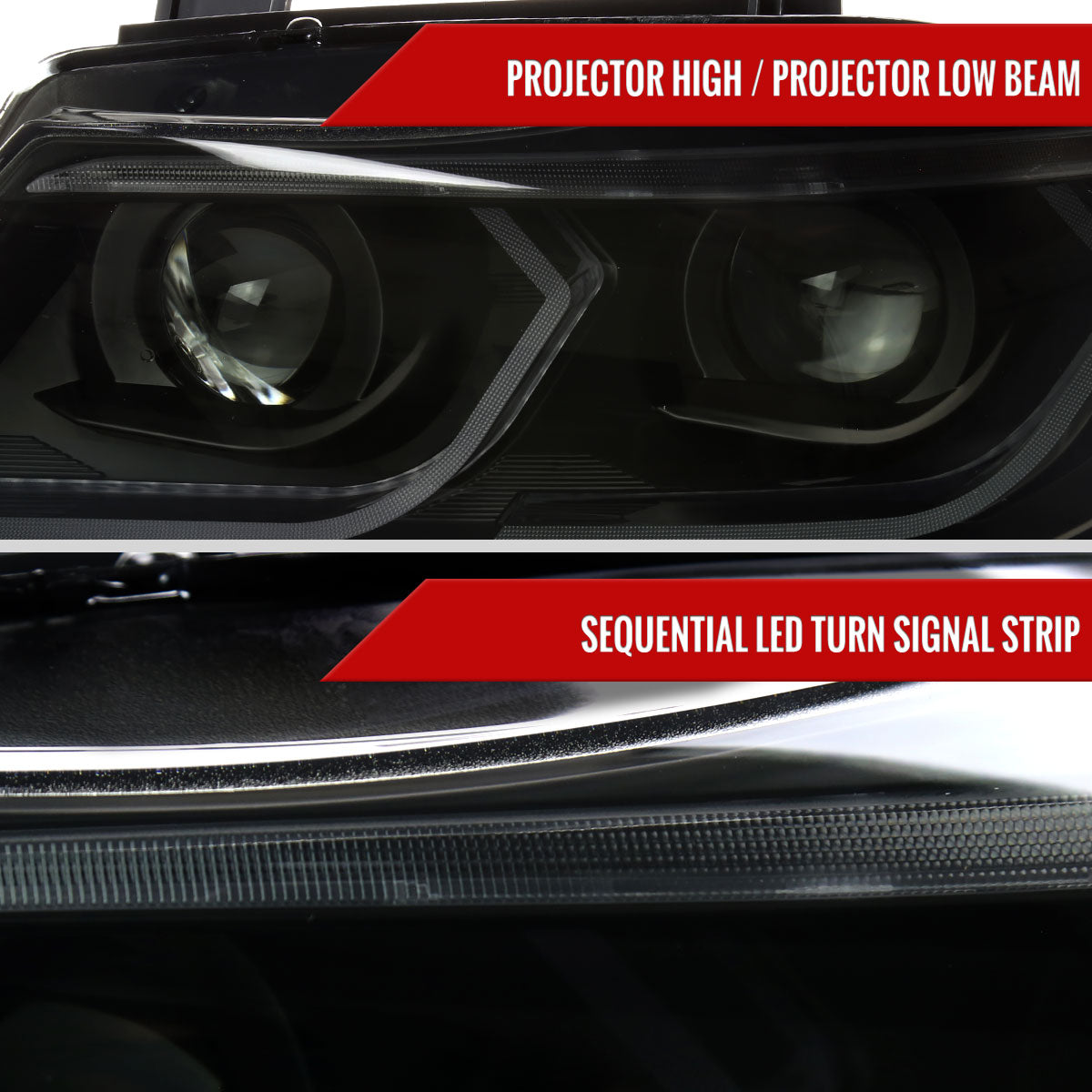 2006-2011 BMW E90 3 Series Sedan 3D Iced LED Dual Projector Headlights (Matte Black Housing/Smoked Lens)