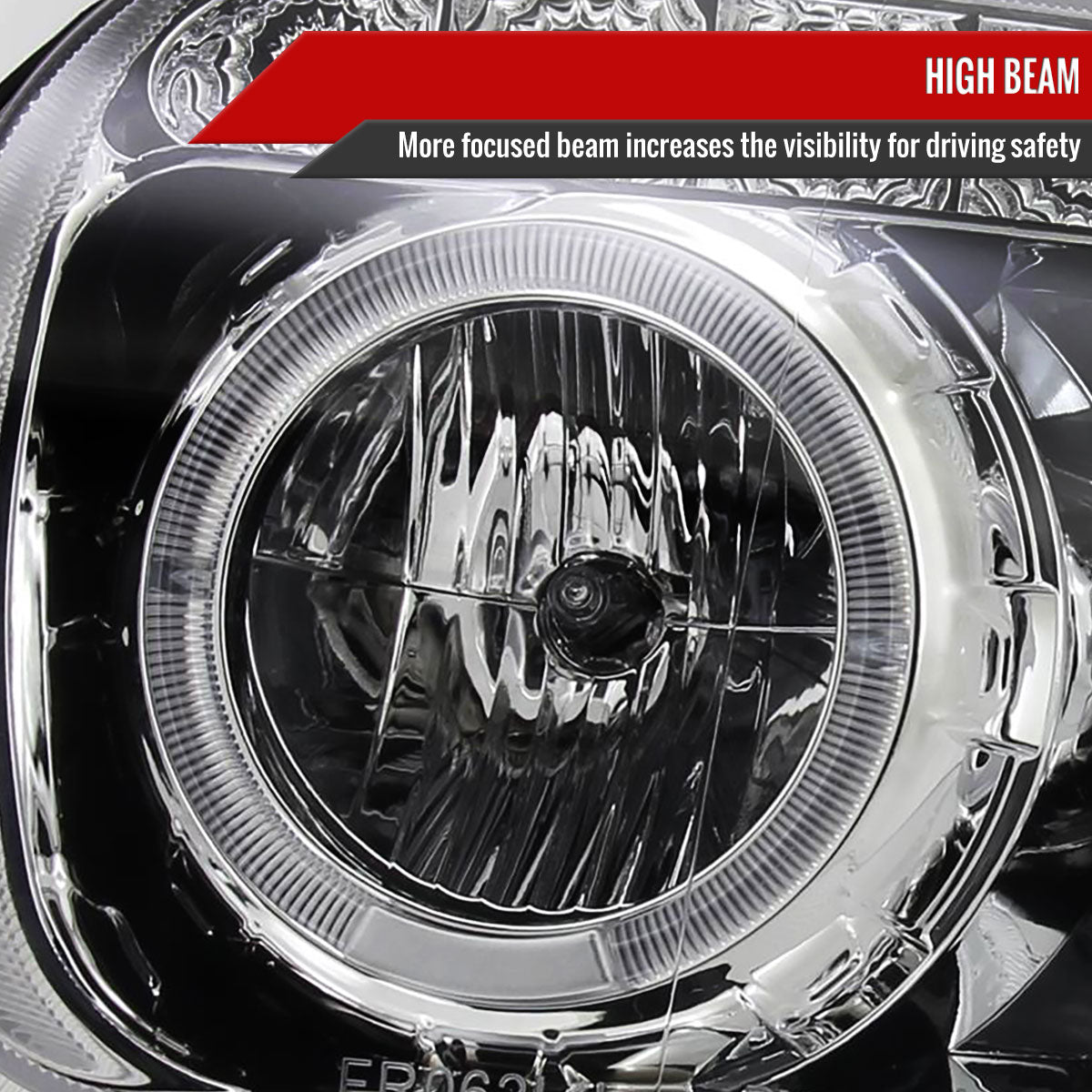 2005-2007 Ford Escape Dual Halo Projector Headlights w/ SMD LED Light Strip (Chrome Housing/Clear Lens)