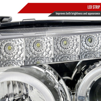 2005-2007 Ford Escape Dual Halo Projector Headlights w/ SMD LED Light Strip (Chrome Housing/Clear Lens)