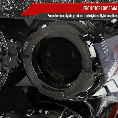 2005-2007 Ford Escape Dual Halo Projector Headlights w/ SMD LED Light Strip (Chrome Housing/Smoked Lens)