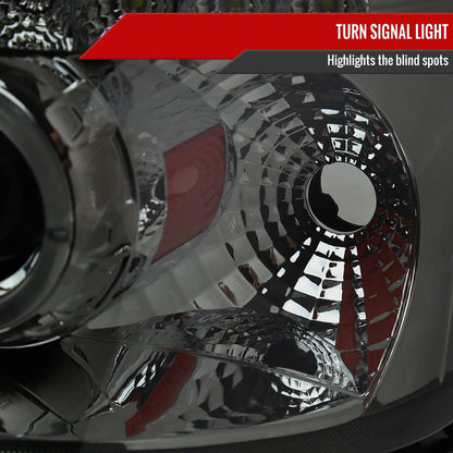 2005-2007 Ford Escape Dual Halo Projector Headlights w/ SMD LED Light Strip (Chrome Housing/Smoked Lens)