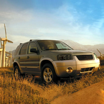2005-2007 Ford Escape Dual Halo Projector Headlights w/ SMD LED Light Strip (Chrome Housing/Smoked Lens)