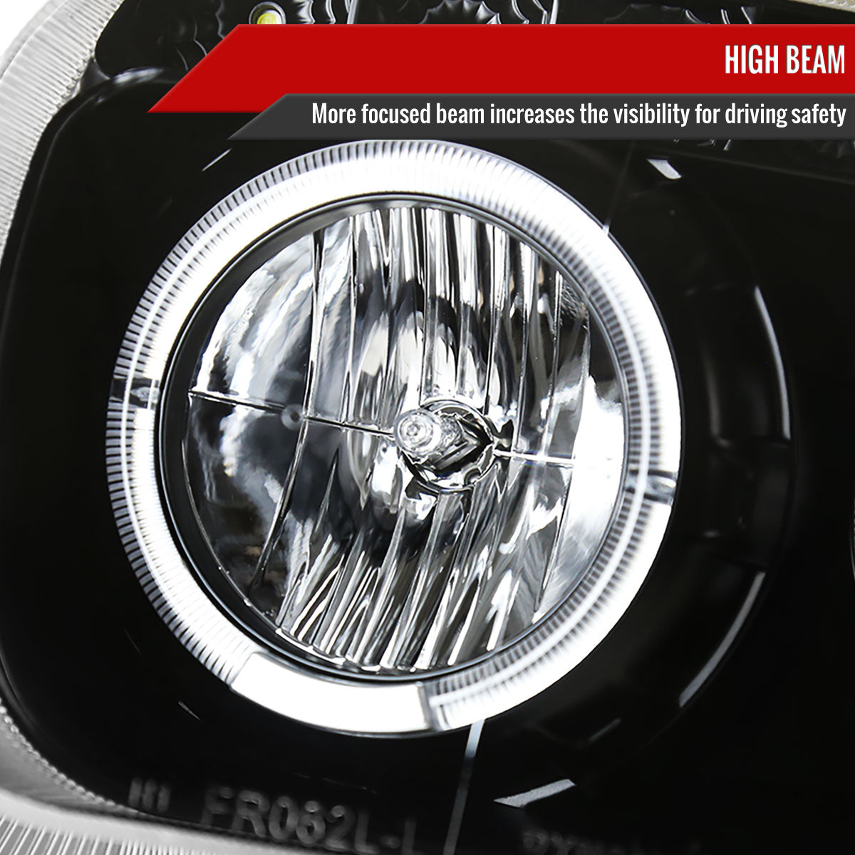 2005-2007 Ford Escape Dual Halo Projector Headlights w/ SMD LED Light Strip (Matte Black Housing/Clear Lens)