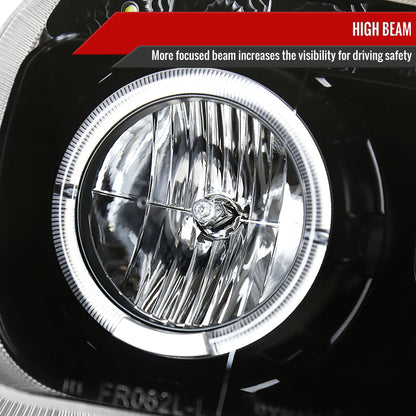 2005-2007 Ford Escape Dual Halo Projector Headlights w/ SMD LED Light Strip (Matte Black Housing/Clear Lens)