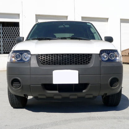 2005-2007 Ford Escape Dual Halo Projector Headlights w/ SMD LED Light Strip (Matte Black Housing/Clear Lens)