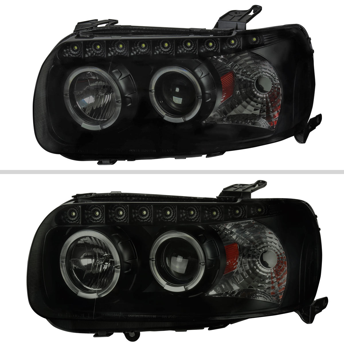 2005-2007 Ford Escape Dual Halo Projector Headlights w/ SMD LED Light Strip (Black Housing/Smoked Lens)