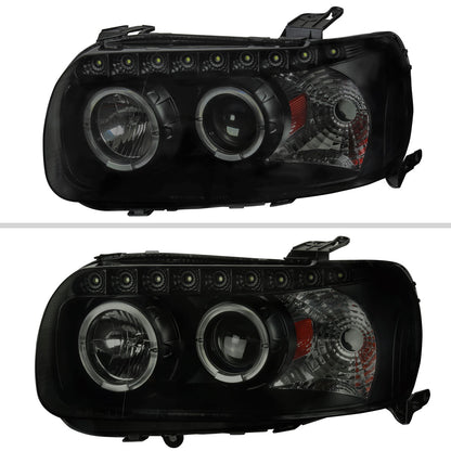 2005-2007 Ford Escape Dual Halo Projector Headlights w/ SMD LED Light Strip (Black Housing/Smoked Lens)
