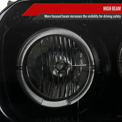 2005-2007 Ford Escape Dual Halo Projector Headlights w/ SMD LED Light Strip (Black Housing/Smoked Lens)