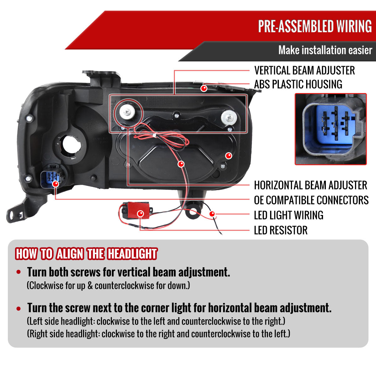 2005-2007 Ford Escape Dual Halo Projector Headlights w/ SMD LED Light Strip (Black Housing/Smoked Lens)