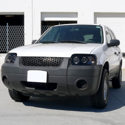 2005-2007 Ford Escape Dual Halo Projector Headlights w/ SMD LED Light Strip (Black Housing/Smoked Lens)