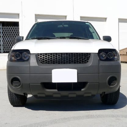 2005-2007 Ford Escape Dual Halo Projector Headlights w/ SMD LED Light Strip (Black Housing/Smoked Lens)