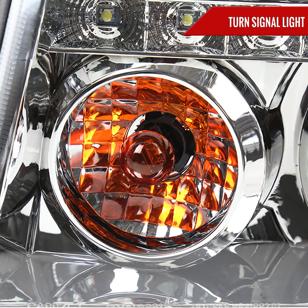 2002-2006 Cadillac Escalade Dual Halo Projector Headlights w/ SMD LED Light Strip (Chrome Housing/Clear Lens)