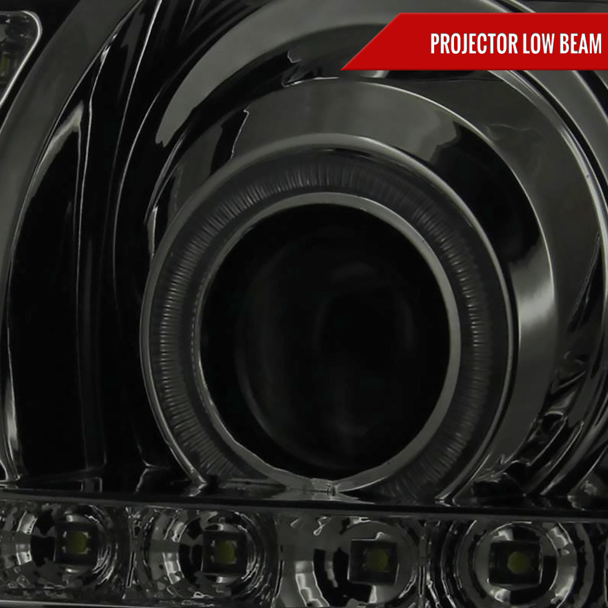 2002-2006 Cadillac Escalade Dual Halo Projector Headlights w/ SMD LED Light Strip (Chrome Housing/Smoked Lens)