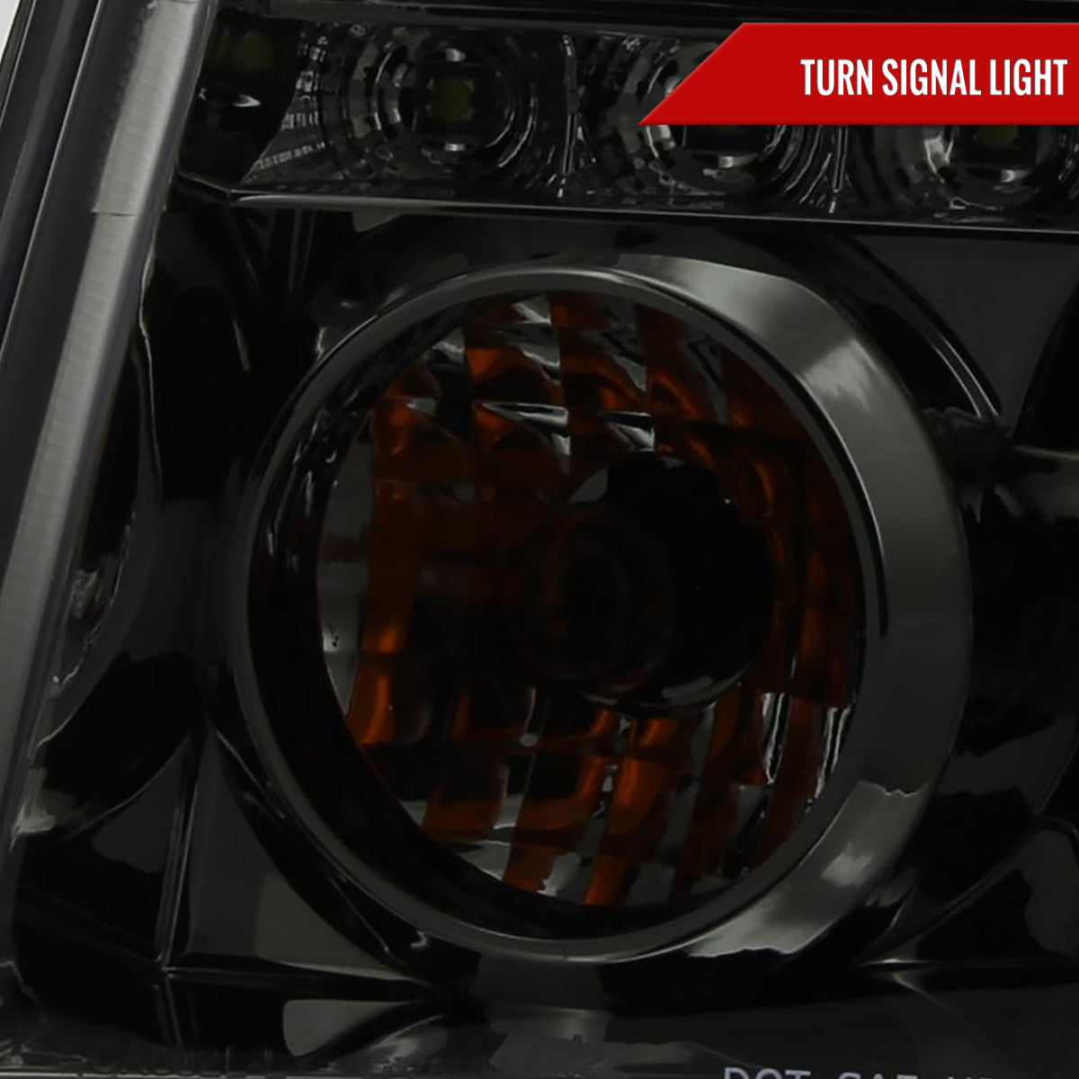 2002-2006 Cadillac Escalade Dual Halo Projector Headlights w/ SMD LED Light Strip (Chrome Housing/Smoked Lens)