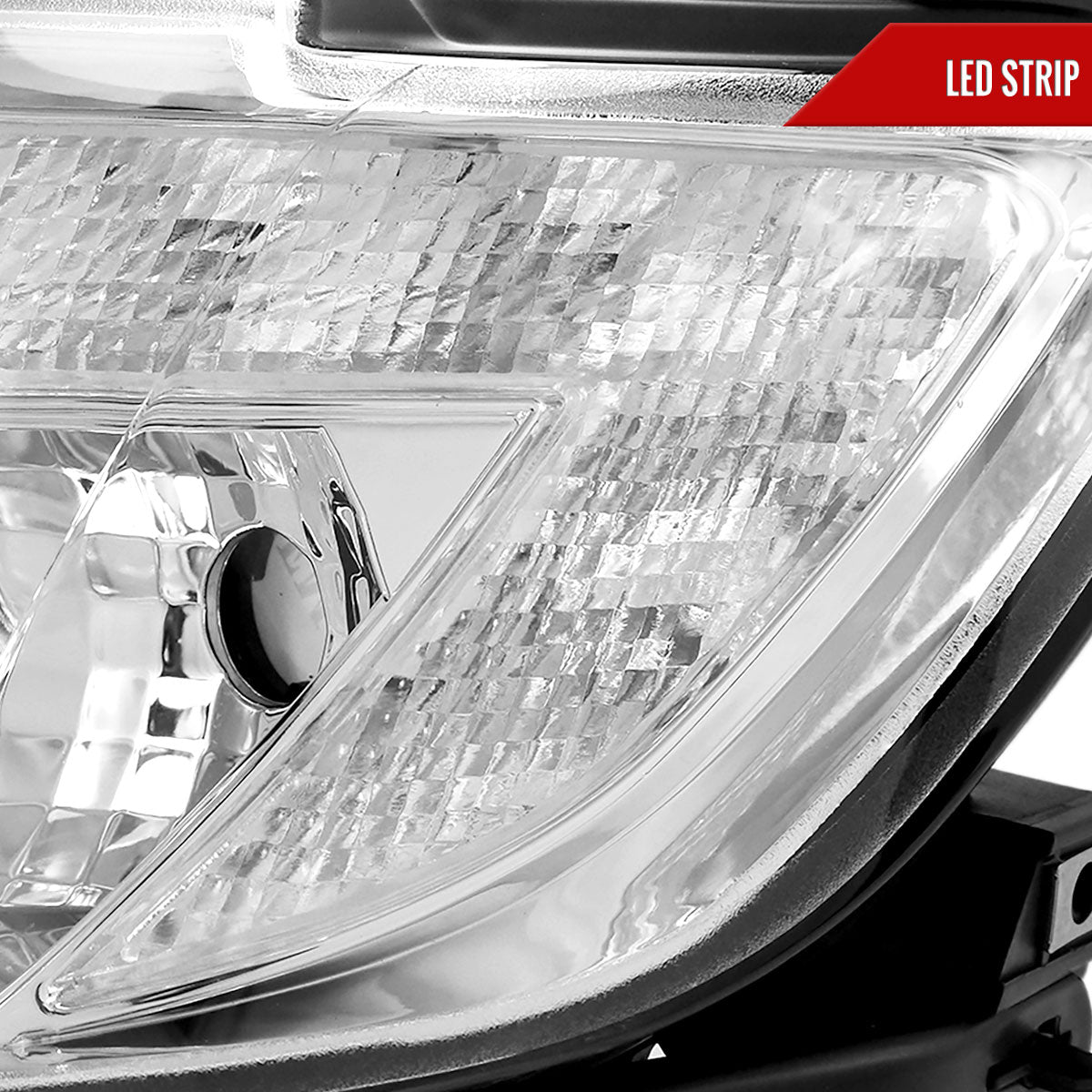 2007-2010 Ford Edge Halo Projector Headlights w/ LED Light Strip (Chrome Housing/Clear Lens)