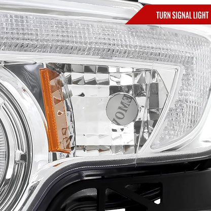 2007-2010 Ford Edge Halo Projector Headlights w/ LED Light Strip (Chrome Housing/Clear Lens)