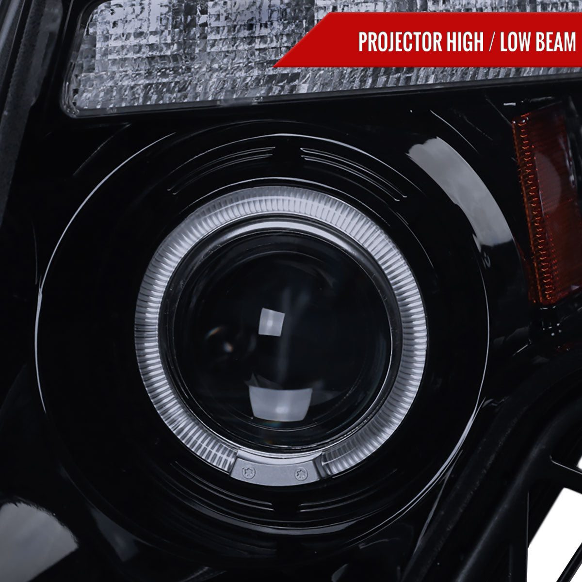 2007-2010 Ford Edge Halo Projector Headlights w/ LED Light Strip (Glossy Black Housing/Smoked Lens)