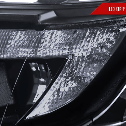 2007-2010 Ford Edge Halo Projector Headlights w/ LED Light Strip (Glossy Black Housing/Smoked Lens)
