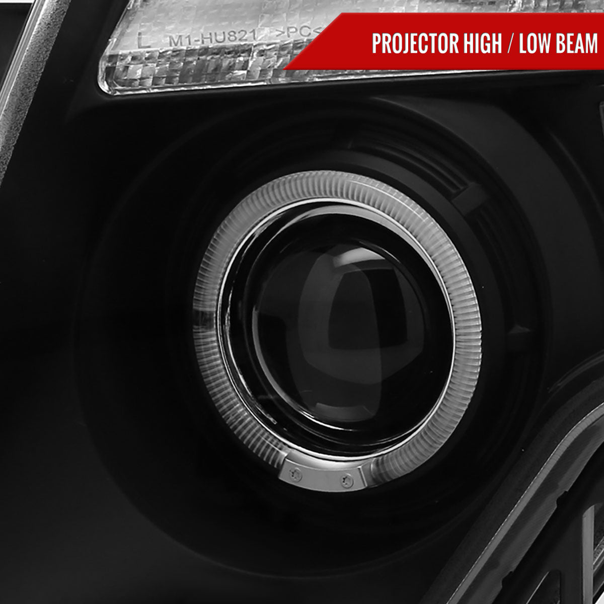 2007-2010 Ford Edge Halo Projector Headlights w/ LED Light Strip (Matte Black Housing/Clear Lens)