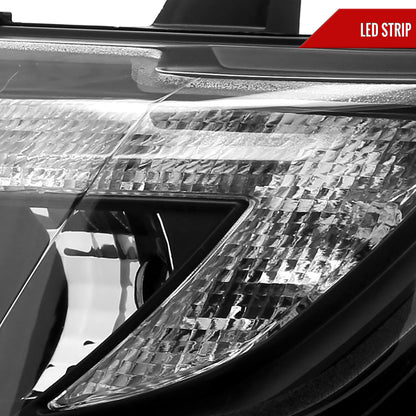 2007-2010 Ford Edge Halo Projector Headlights w/ LED Light Strip (Matte Black Housing/Clear Lens)