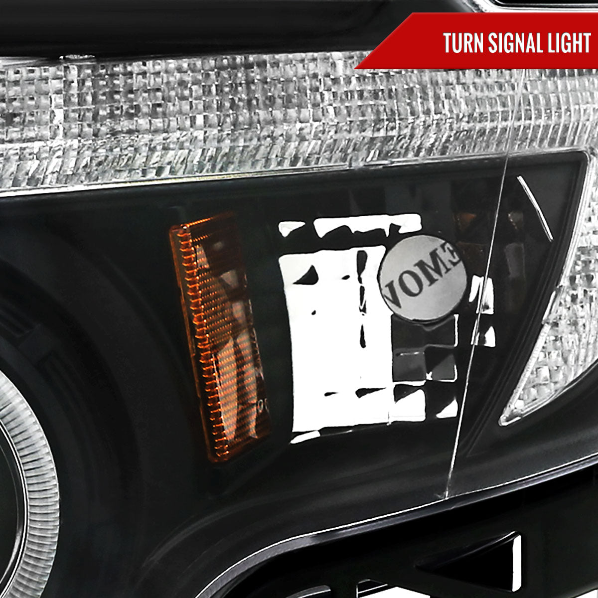 2007-2010 Ford Edge Halo Projector Headlights w/ LED Light Strip (Matte Black Housing/Clear Lens)