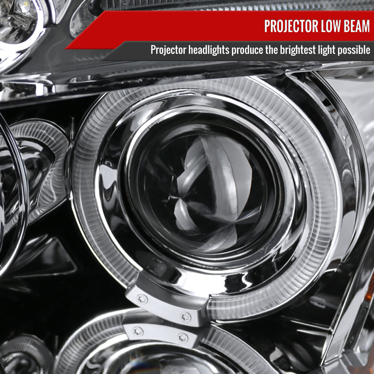 2006-2012 Mitsubishi Eclipse Dual Halo Projector Headlights (Chrome Housing/Clear Lens)