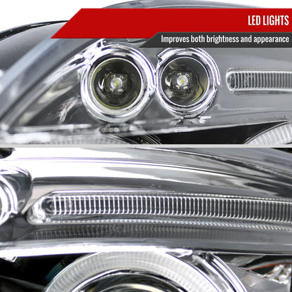 2006-2012 Mitsubishi Eclipse Dual Halo Projector Headlights (Chrome Housing/Clear Lens)