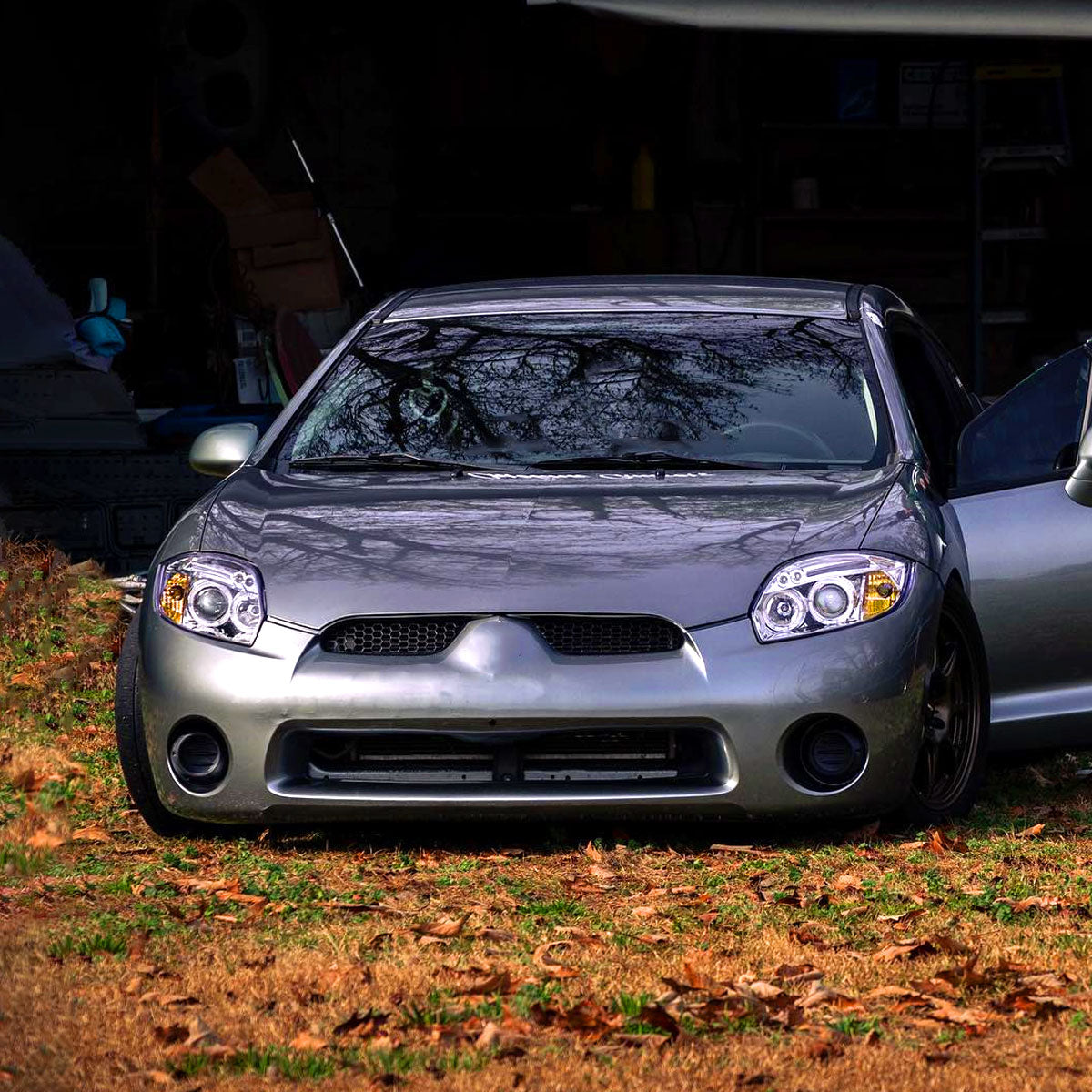 2006-2012 Mitsubishi Eclipse Dual Halo Projector Headlights (Chrome Housing/Clear Lens)