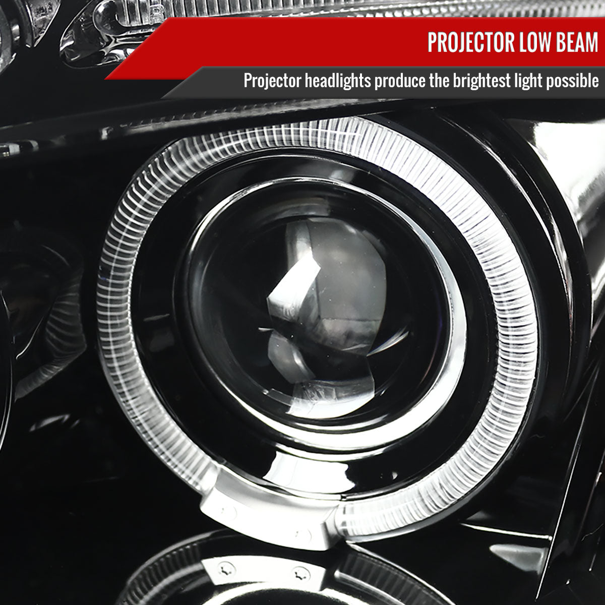 2006-2012 Mitsubishi Eclipse Dual Halo Projector Headlights (Jet Black Housing/Clear Lens)