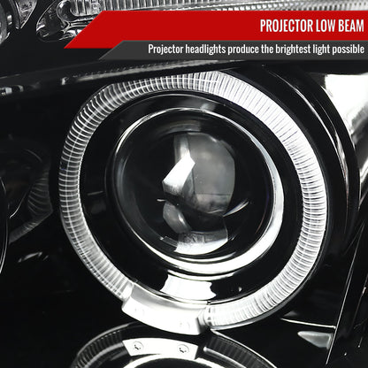 2006-2012 Mitsubishi Eclipse Dual Halo Projector Headlights (Jet Black Housing/Clear Lens)