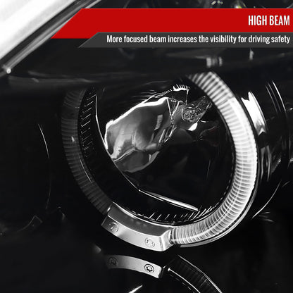 2006-2012 Mitsubishi Eclipse Dual Halo Projector Headlights (Jet Black Housing/Clear Lens)