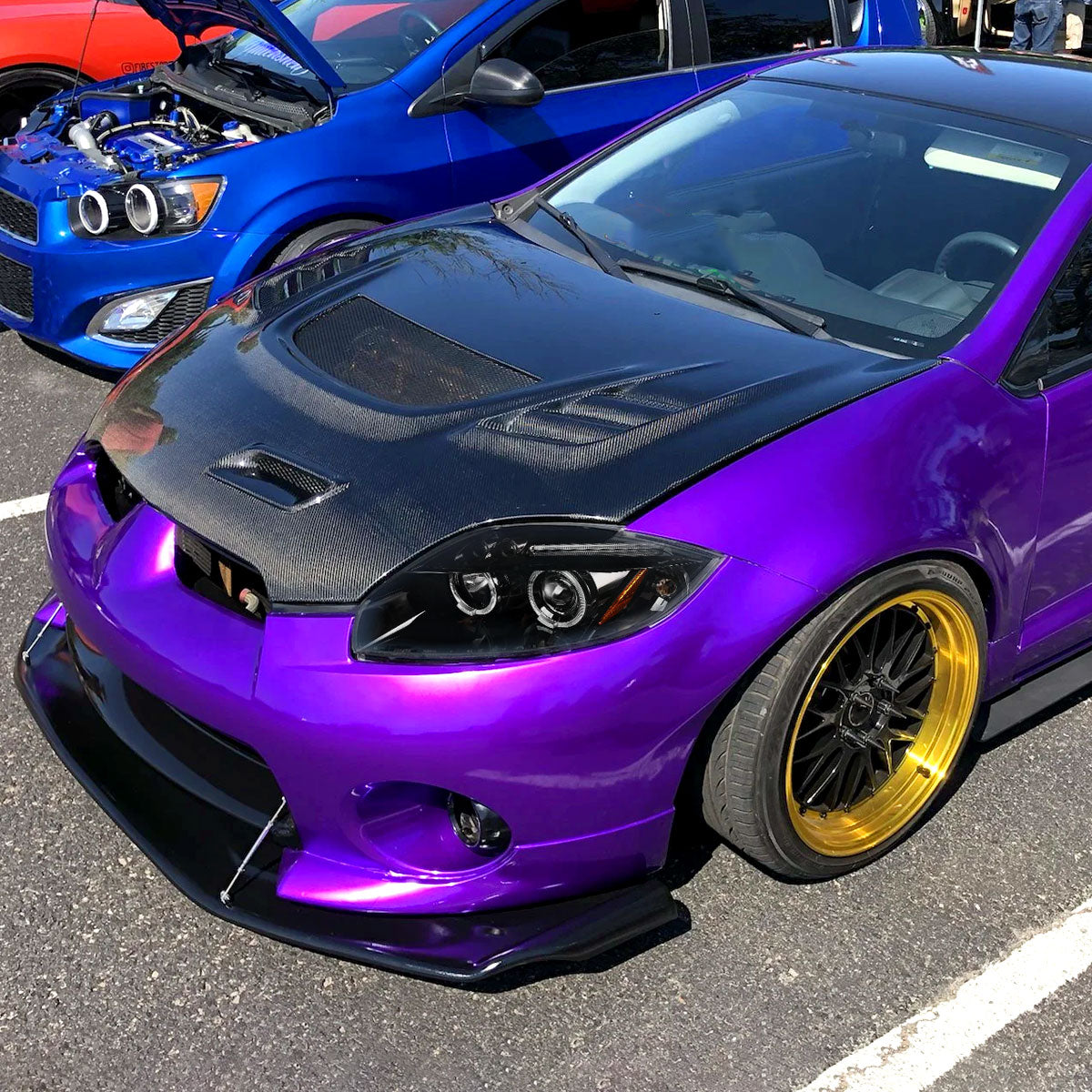 2006-2012 Mitsubishi Eclipse Dual Halo Projector Headlights (Jet Black Housing/Clear Lens)