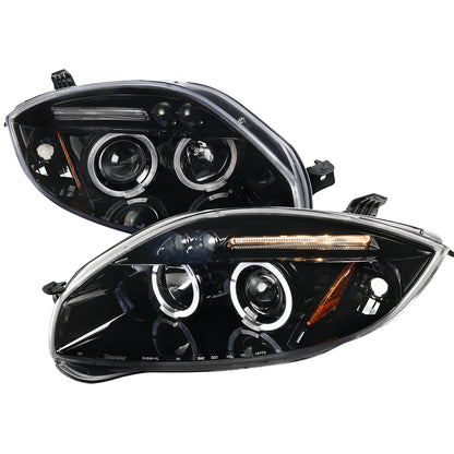 2006-2012 Mitsubishi Eclipse Dual Halo Projector Headlights (Jet Black Housing/Clear Lens)
