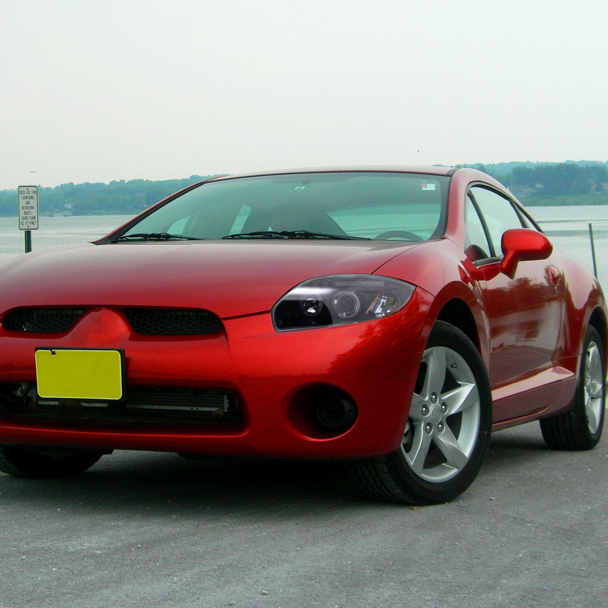 2006-2012 Mitsubishi Eclipse Dual Halo Projector Headlights (Glossy Black Housing/Smoked Lens)