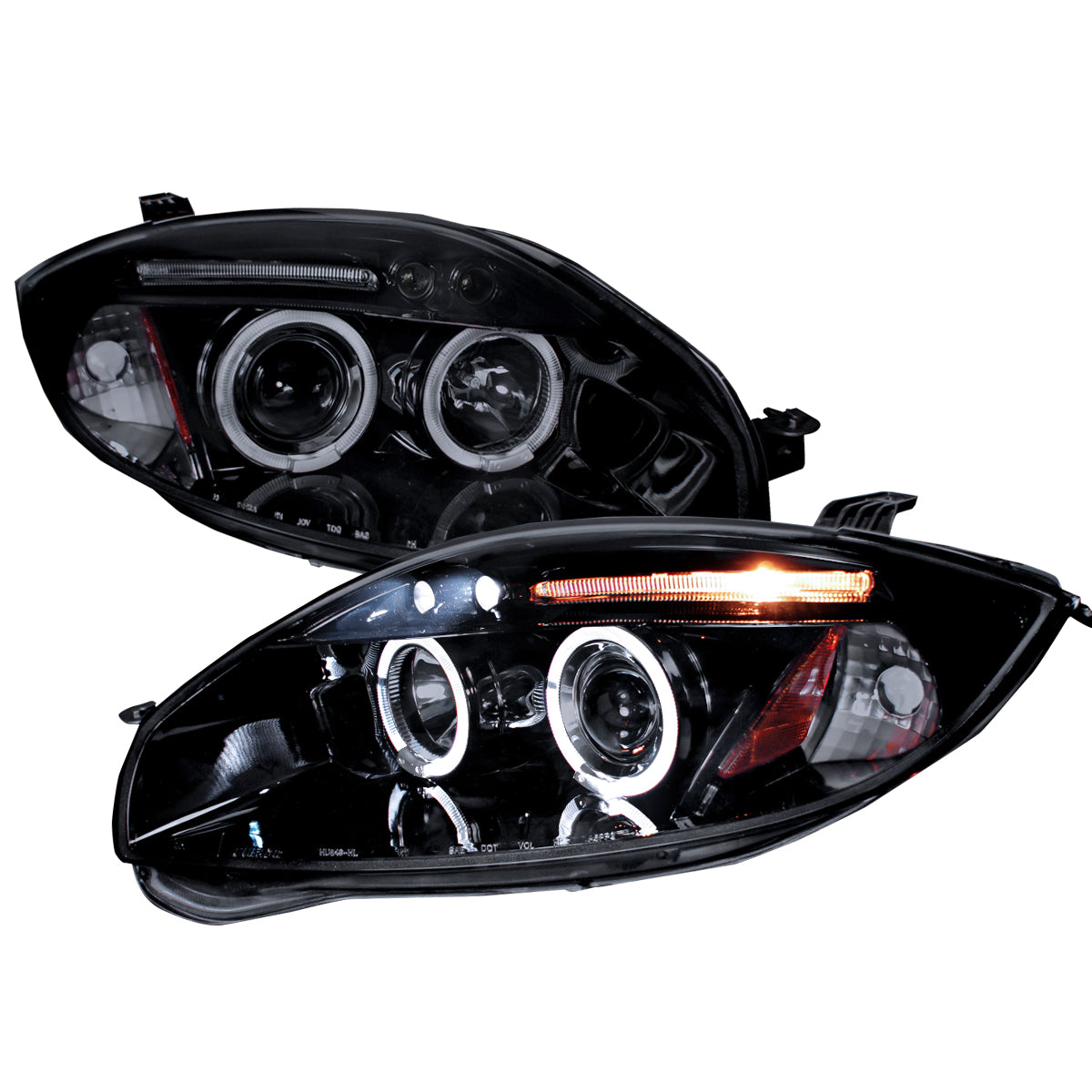 2006-2012 Mitsubishi Eclipse Dual Halo Projector Headlights (Glossy Black Housing/Smoked Lens)