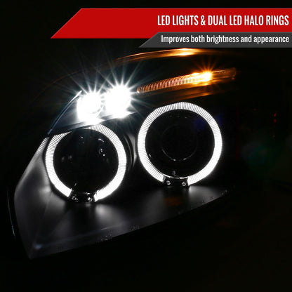 2006-2012 Mitsubishi Eclipse Dual Halo Projector Headlights (Matte Black Housing/Clear Lens)