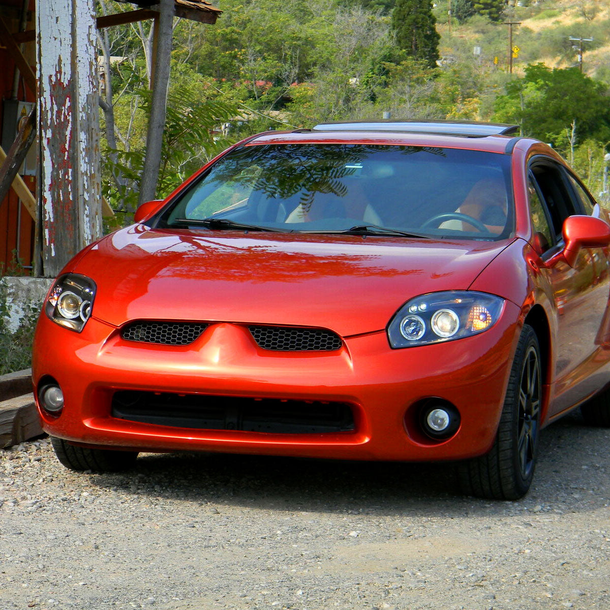 2006-2012 Mitsubishi Eclipse Dual Halo Projector Headlights (Matte Black Housing/Clear Lens)