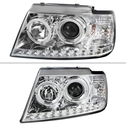 2002-2005 Ford Explorer Dual Halo Projector Headlights (Chrome Housing/Clear Lens)