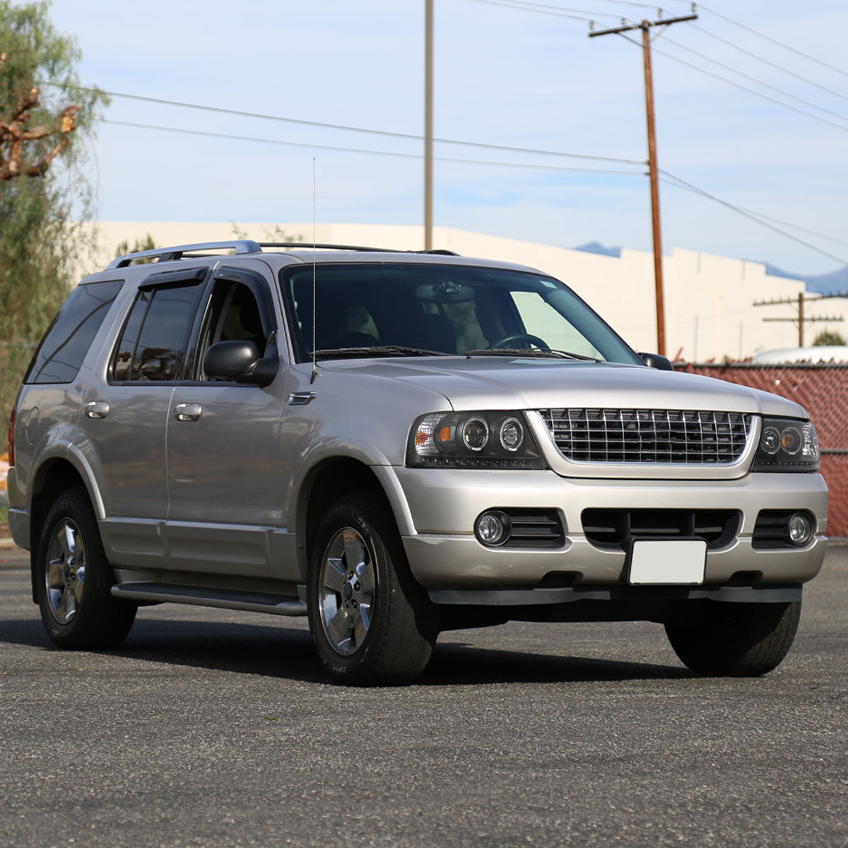 2002-2005 Ford Explorer Dual Halo Projector Headlights (Matte Black Housing/Clear Lens)