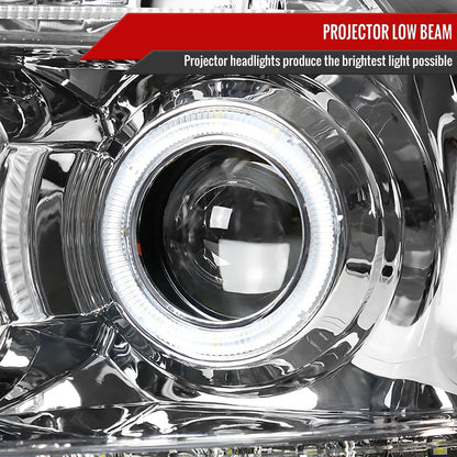 2004-2008 Ford F-150/ 2006-2008 Lincoln Mark LT Dual Halo Projector Headlights w/ LED Light Strip (Chrome Housing/Clear Lens)