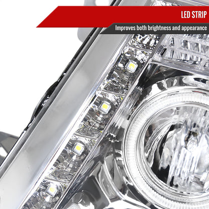 2004-2008 Ford F-150/ 2006-2008 Lincoln Mark LT Dual Halo Projector Headlights w/ LED Light Strip (Chrome Housing/Clear Lens)