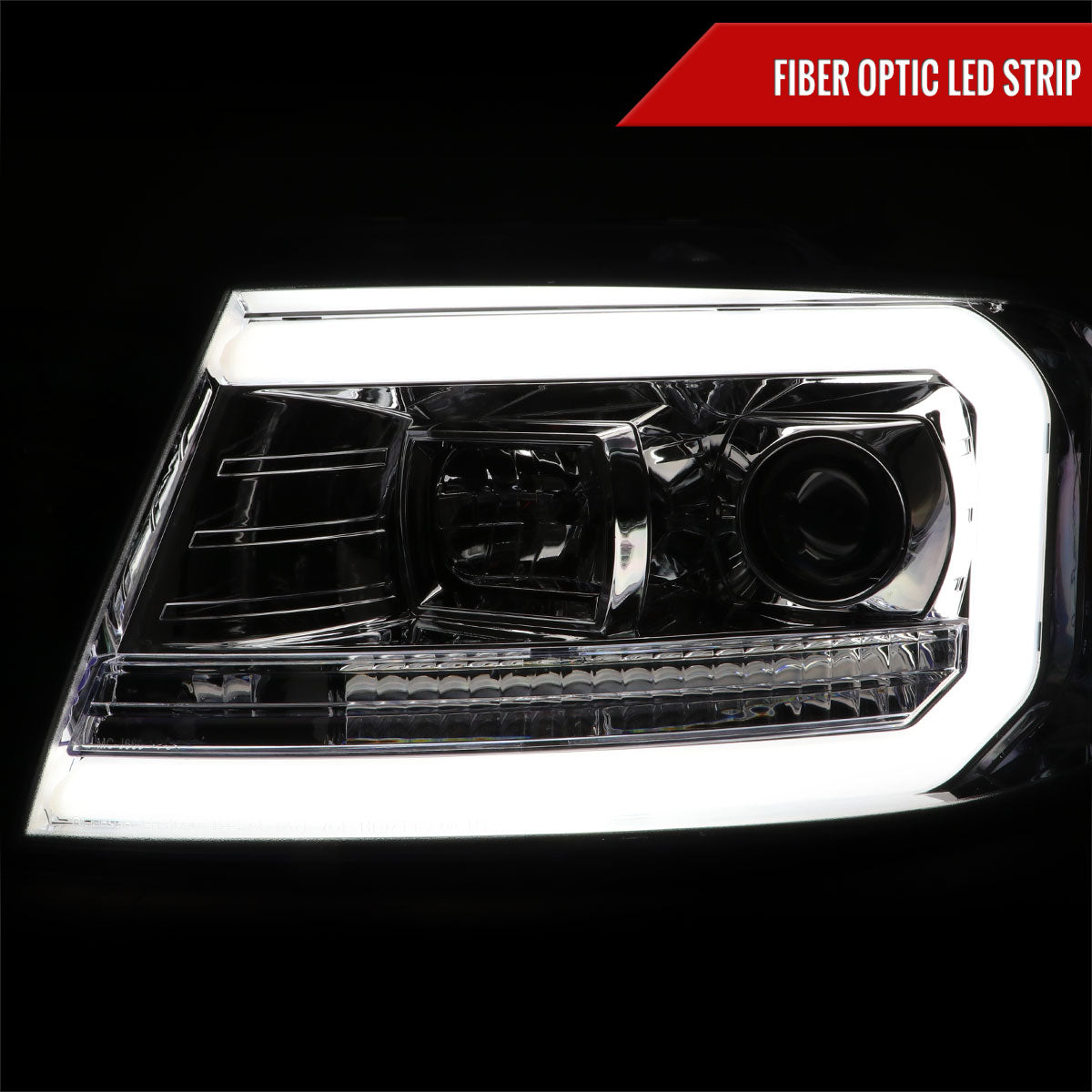2004-2008 Ford F-150/ 2006-2008 Lincoln Mark LT LED C-Bar Projector Headlights (Chrome Housing/Clear Lens)