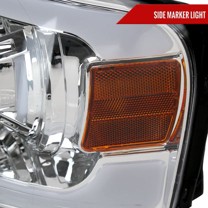 2004-2008 Ford F-150/ 2006-2008 Lincoln Mark LT Projector Style Headlights w/ LED Bar (Chrome Housing/Clear Lens)