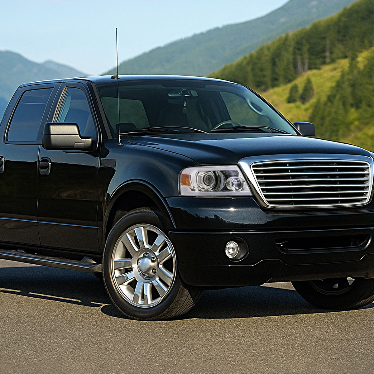 2004-2008 Ford F-150/ 2006-2008 Lincoln Mark LT Projector Style Headlights w/ LED Bar (Chrome Housing/Clear Lens)