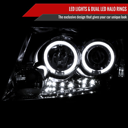 2004-2008 Ford F-150/ 2006-2008 Lincoln Mark LT Dual Halo Projector Headlights (Chrome Housing/Clear Lens)