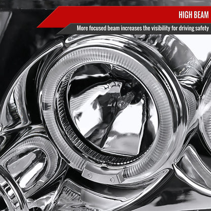 2004-2008 Ford F-150/ 2006-2008 Lincoln Mark LT Dual Halo Projector Headlights (Chrome Housing/Clear Lens)