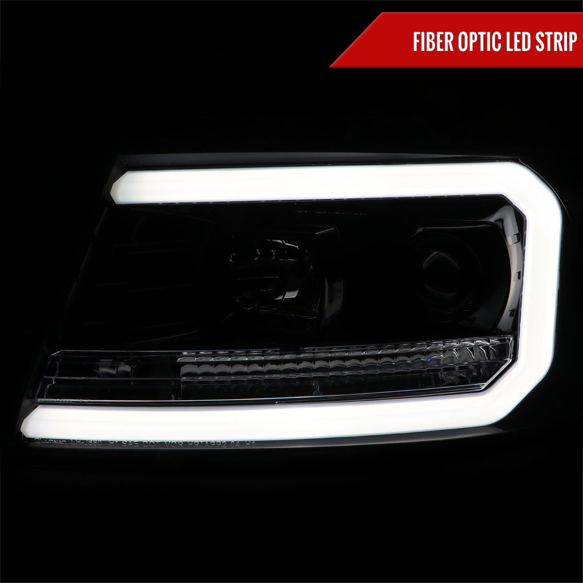 2004-2008 Ford F-150/ 2006-2008 Lincoln Mark LT LED C-Bar Projector Headlights (Jet Black Housing/Clear Lens)