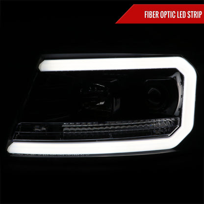 2004-2008 Ford F-150/ 2006-2008 Lincoln Mark LT LED C-Bar Projector Headlights (Jet Black Housing/Clear Lens)